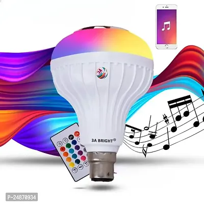 3A BRIGHT B22 LED Music Light Bulb with Bluetooth Speaker RGB Self Changing Color Lamp Built-in Audio Speaker for Home, Bedroom, Living Room, Party Decoration-thumb0