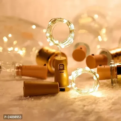 3A BRIGHT 20 LED Set of 1 Wine Bottle Cork Copper Wire String Lights | Cork Lights | Home Decor Lamps-thumb0