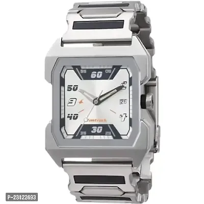 SILVER DIAL SILVER STAINLESS STEEL STRAP WATCH-thumb0