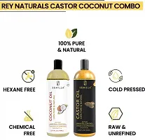 SEMILLA Rey Naturals Cold-Pressed 100 %Pure Castor Oil and Coconut Oil Combo 100ml+100ml Hair Oil  (2pcs)-thumb2