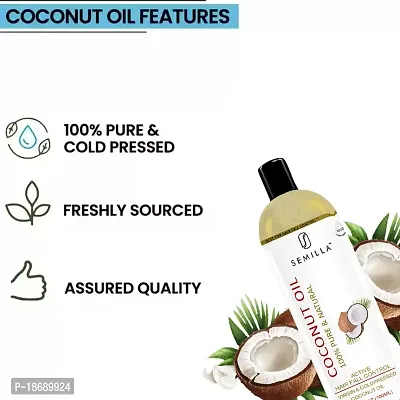 SEMILLA Rey Naturals Cold-Pressed 100 %Pure Castor Oil and Coconut Oil Combo 100ml+100ml Hair Oil  (2pcs)-thumb4