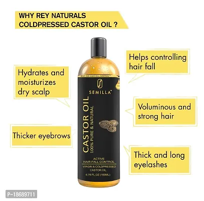 Semilla Rey Naturals Cold-Pressed 100% Pure Castor Oil Hair Oil  (100+100+100 ml)3pcs-thumb4