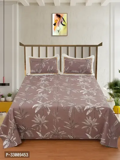 Stylish Cotton Flat 1 Bedsheet + 2 Pillowcovers