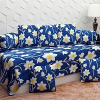 Diwan Set with 8 pieces , 1 Single bedsheet , 5 Cushion covers , 2 Bolster covers-thumb1