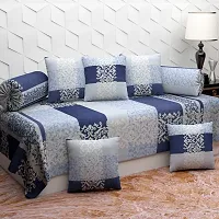 Diwan Set with 8 pieces , 1 Single bedsheet , 5 Cushion covers , 2 Bolster covers-thumb1