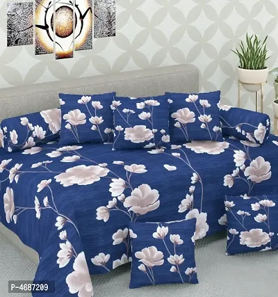 Diwan Set with 8 pieces , 1 Single bedsheet , 5 Cushion covers , 2 Bolster covers-thumb2