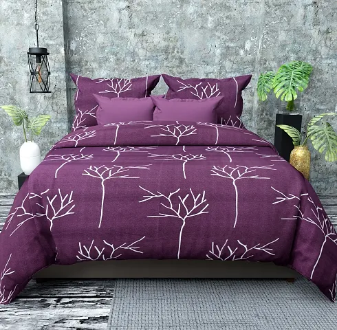 FasHome Microfiber Printed Queen Bedsheets