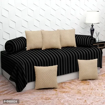 Stylish Diwan Set of 5 cushion cover : 2 Bolsters and 1 single bedsheet-thumb0