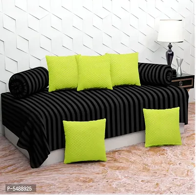 Stylish Diwan Set of 5 cushion cover : 2 Bolsters and 1 single bedsheet-thumb0