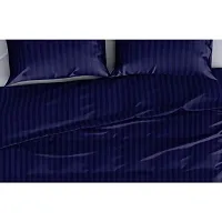 Cotton Blend Striped 1 Bedsheet with 2 Pillowcovers-thumb1