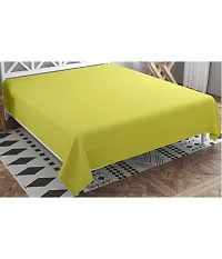 Comfortable Green Cotton Blend Solid Double Bedsheet Only-thumb1