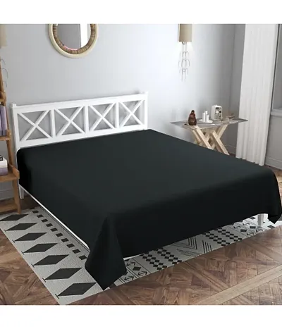 Cotton Blend Solid Color Double Bedsheet Only