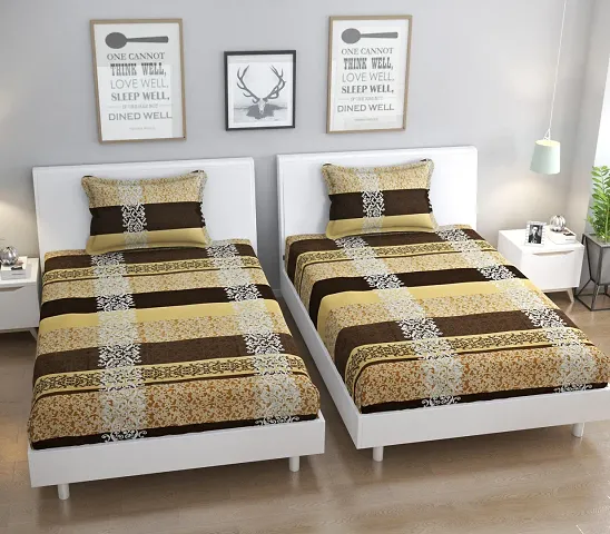 Combo of 2- Printed Cotton Single Bedsheets