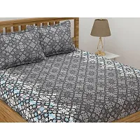 Stylish Cotton Blend 3D Printed Double Bedsheet-thumb1