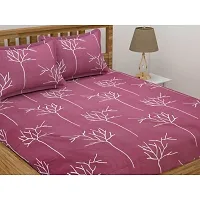 Stylish Cotton Blend 3D Printed Double Bedsheet-thumb1