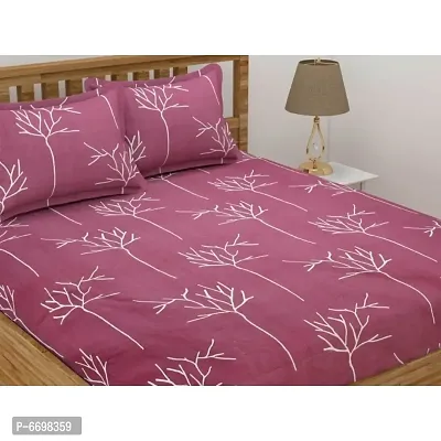 Stylish Cotton Blend 3D Printed Double Bedsheet-thumb2