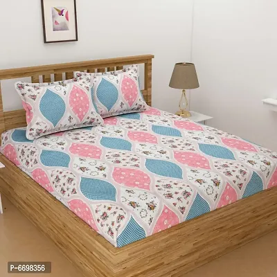 Stylish Cotton Blend 3D Printed Double Bedsheet-thumb0