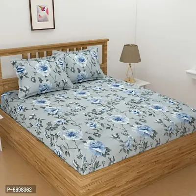 Stylish Cotton Blend 3D Printed Double Bedsheet