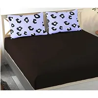 Stylish Cotton Blend Solid Double Bedsheet-thumb1