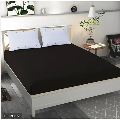 Stylish Cotton Blend Solid Double Bedsheet
