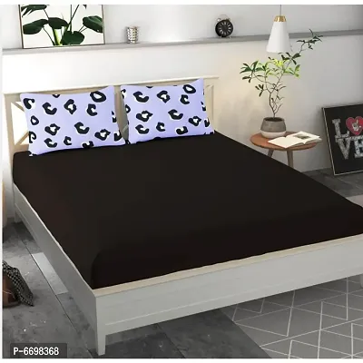 Stylish Cotton Blend Solid Double Bedsheet
