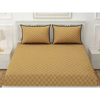 Stylish Cotton Blend Geometric Double Bedsheet-thumb1