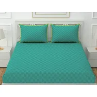 Stylish Cotton Blend Geometric Double Bedsheet-thumb1