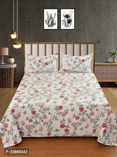 Stylish Cotton Flat 1 Bedsheet + 2 Pillowcovers-thumb0