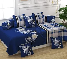 Design Diwan Set,1 Single Bedsheet, 5 Cushion Covers, 2 Bolster Covers-thumb1