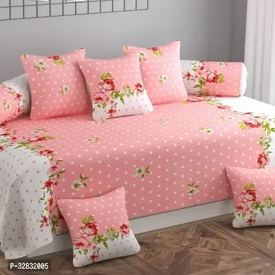 Design Diwan Set,1 Single Bedsheet, 5 Cushion Covers, 2 Bolster Covers-thumb0