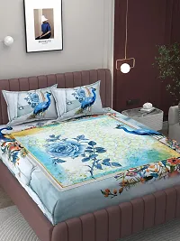 Digital Printed Cotton King Size Bedsheet With 2 Pillow Covers-thumb1