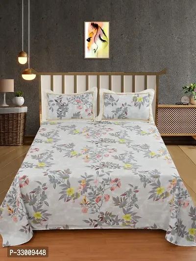 Stylish Cotton Flat 1 Bedsheet + 2 Pillowcovers