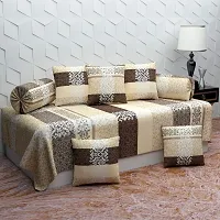 Design Diwan Set,1 Single Bedsheet, 5 Cushion Covers, 2 Bolster Covers-thumb1