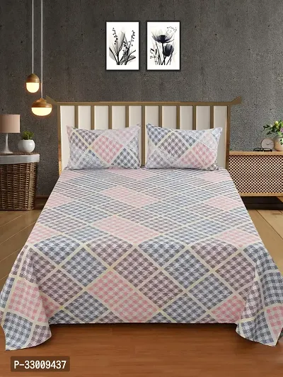 Stylish Cotton Flat 1 Bedsheet + 2 Pillowcovers