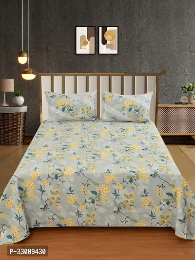 Stylish Cotton Flat 1 Bedsheet + 2 Pillowcovers