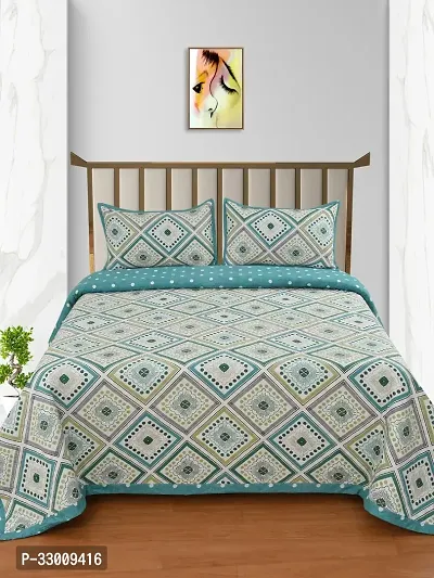 Stylish Cotton Flat 1 Bedsheet + 2 Pillowcovers