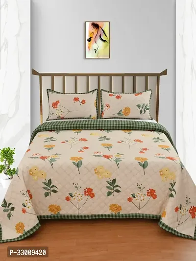 Stylish Cotton Flat 1 Bedsheet + 2 Pillowcovers