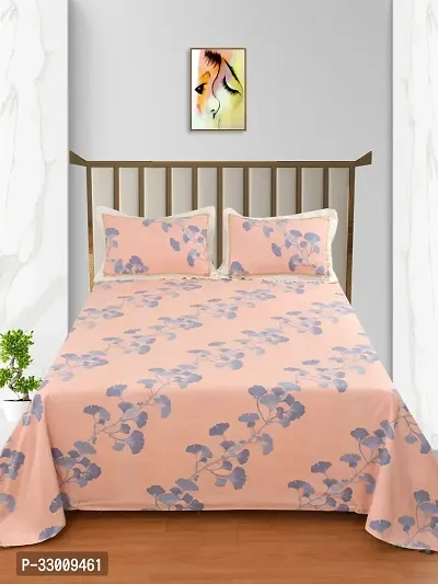 Stylish Cotton Flat 1 Bedsheet + 2 Pillowcovers