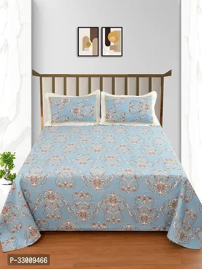 Stylish Cotton Flat 1 Bedsheet + 2 Pillowcovers