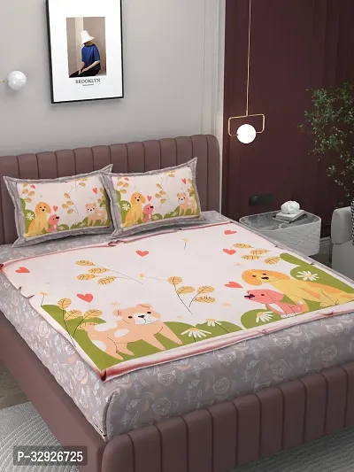 Digital Printed Cotton King Size Bedsheet With 2 Pillow Covers-thumb2