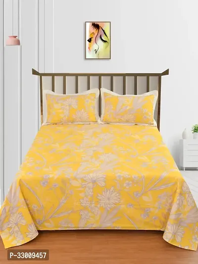 Stylish Cotton Flat 1 Bedsheet + 2 Pillowcovers