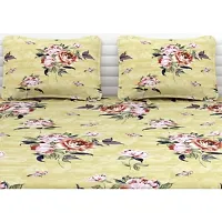 Beautiful Cotton Blend Floral Double Bedsheet with 2 Pillow Covers Size 90x100-thumb1