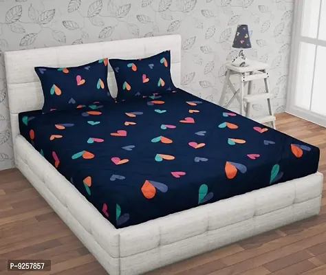 Stunning Multicoloured Microfiber 3d Printed Double Bedsheet With 2 Pillow Covers