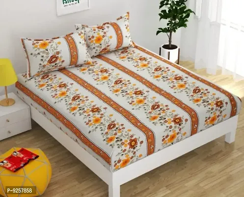 Stunning Multicoloured Microfiber 3d Printed Double Bedsheet With 2 Pillow Covers-thumb0
