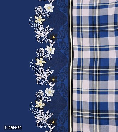 Multicolored 300 TC Microfiber Double Floral Printed Duvet/Rajai Cover Blue (90x100)-thumb3