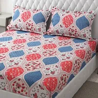 Belvostum Multicoloured  300 TC Microfiber Double Floral Printed Bedsheet with 2 Pillow covers (90x100)-thumb1