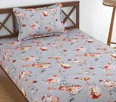 Classic Microfiber Printed Single Bedsheets with Pillow Cover-thumb1