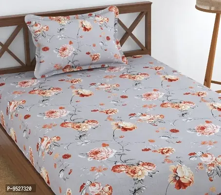 Classic Microfiber Printed Single Bedsheets with Pillow Cover-thumb2