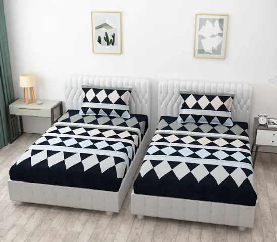3D Printed Single Bedsheets Combo Of 2 Vol 1
