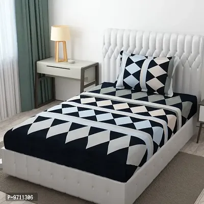 Classic 280TC Microfiber 3D Printed One Single Bedsheets with Pillow Cover